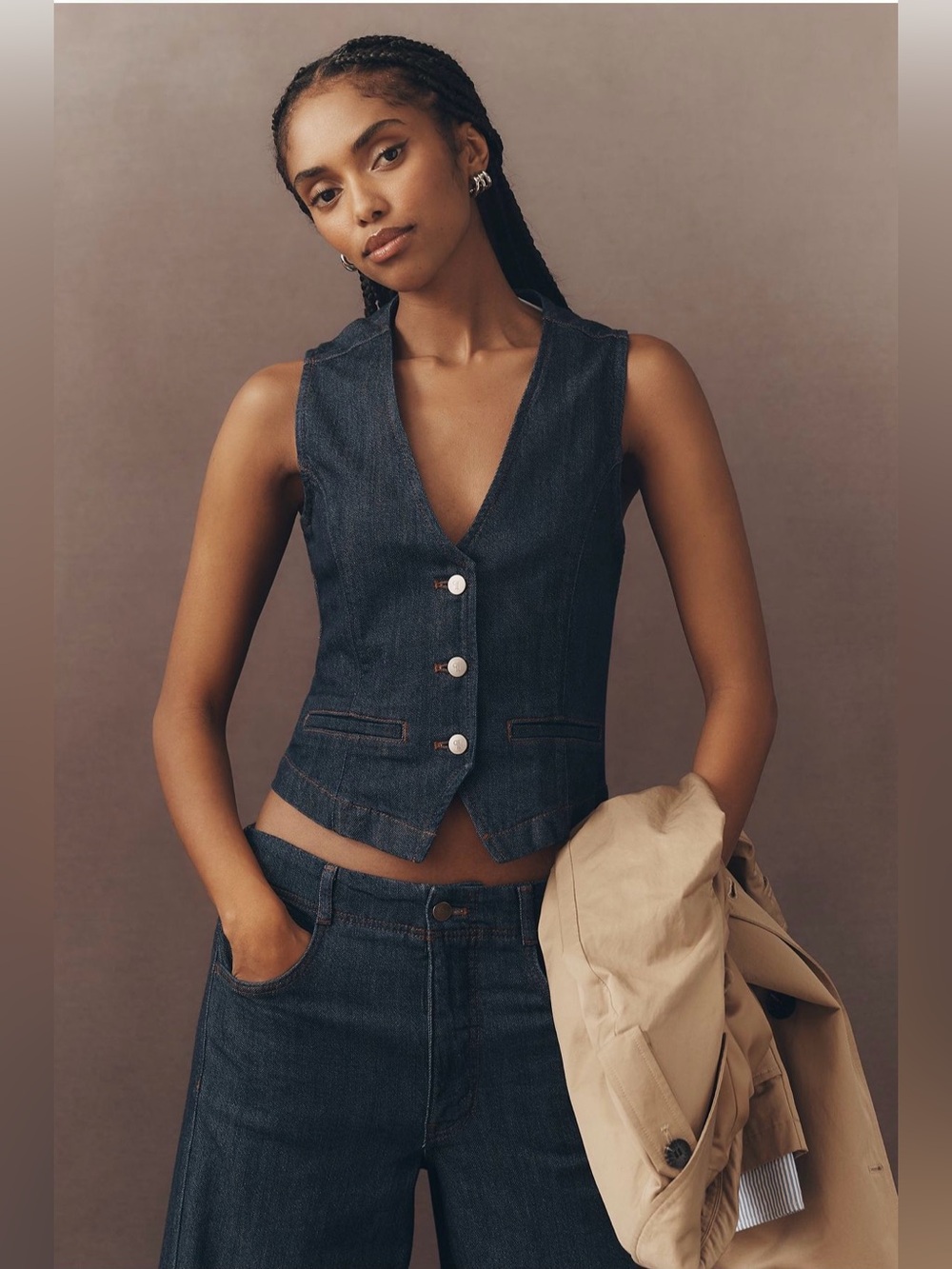 Anthropologie Pilcro Regenerative Cotton Denim Vest